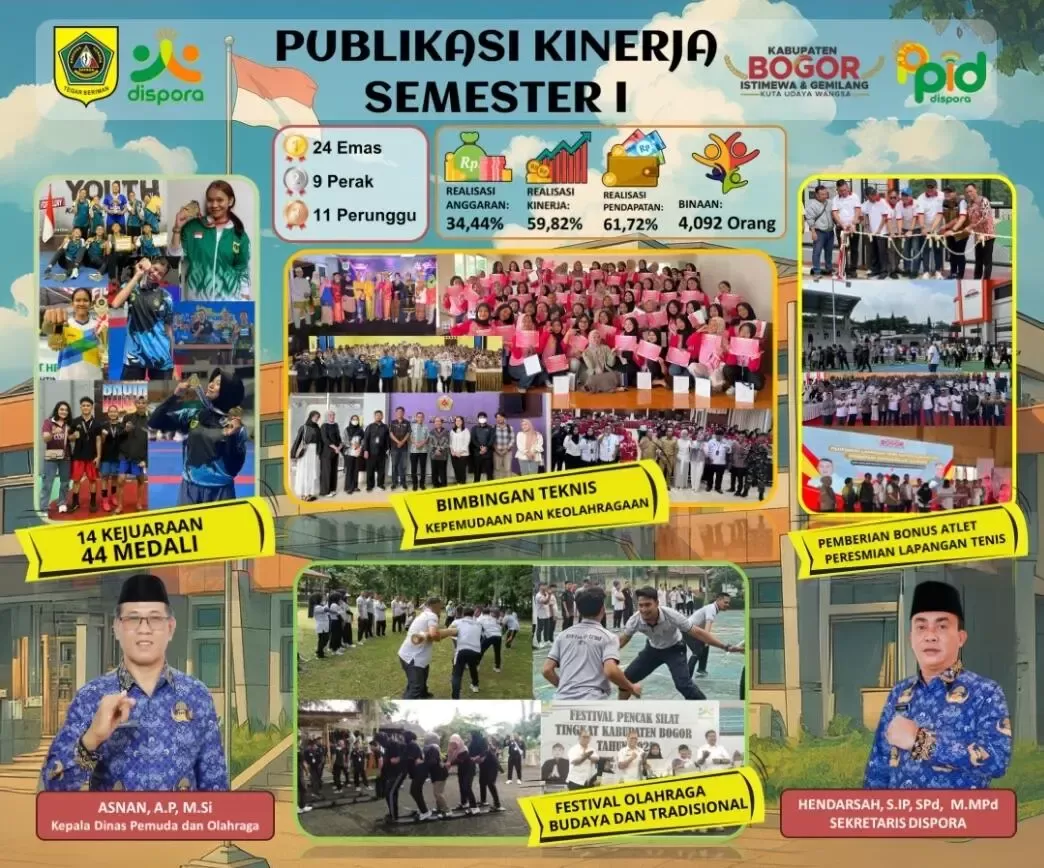 Kinerja Gemilang Dispora Kabupaten Bogor Semester I: Raih 44 Medali dan Bina Ribuan Pemuda