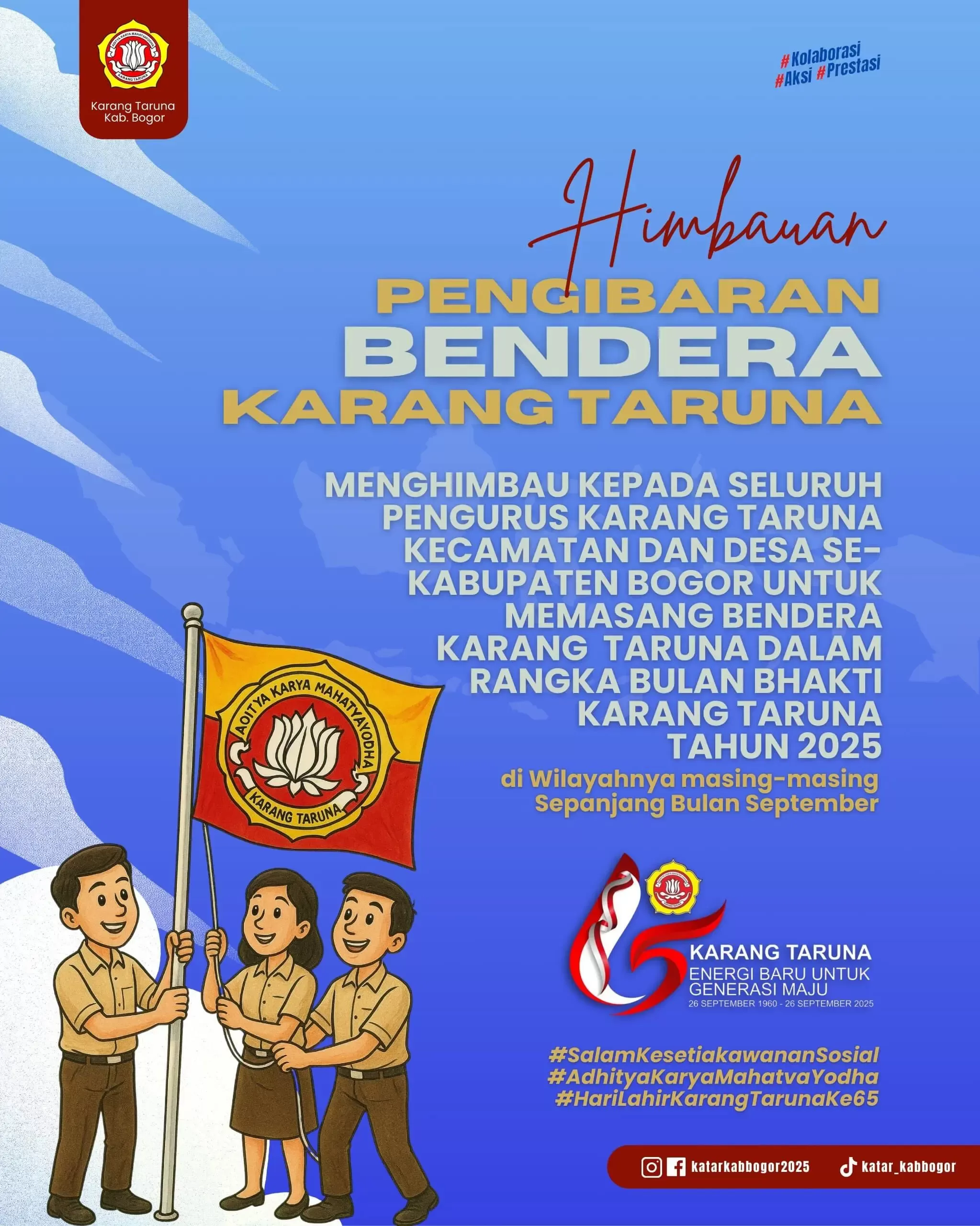 Karang Taruna Kabupaten Bogor Imbau Pengurus Kibarkan Bendera Sepanjang September 2025
