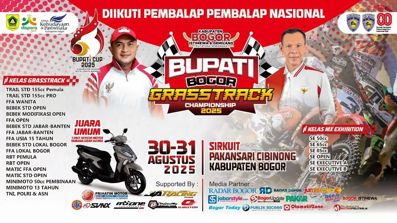 Hadiah Fantastis! Juara Umum Grasstrack Bupati Cup 2025 Diganjar Yamaha Gear Ultima