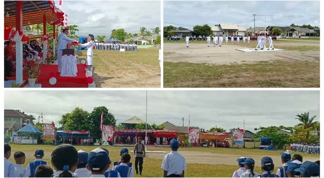 Paskibra Kibarkan Merah Putih dengan Khidmat di Puncak HUT ke-80 RI Kecamatan Fordata