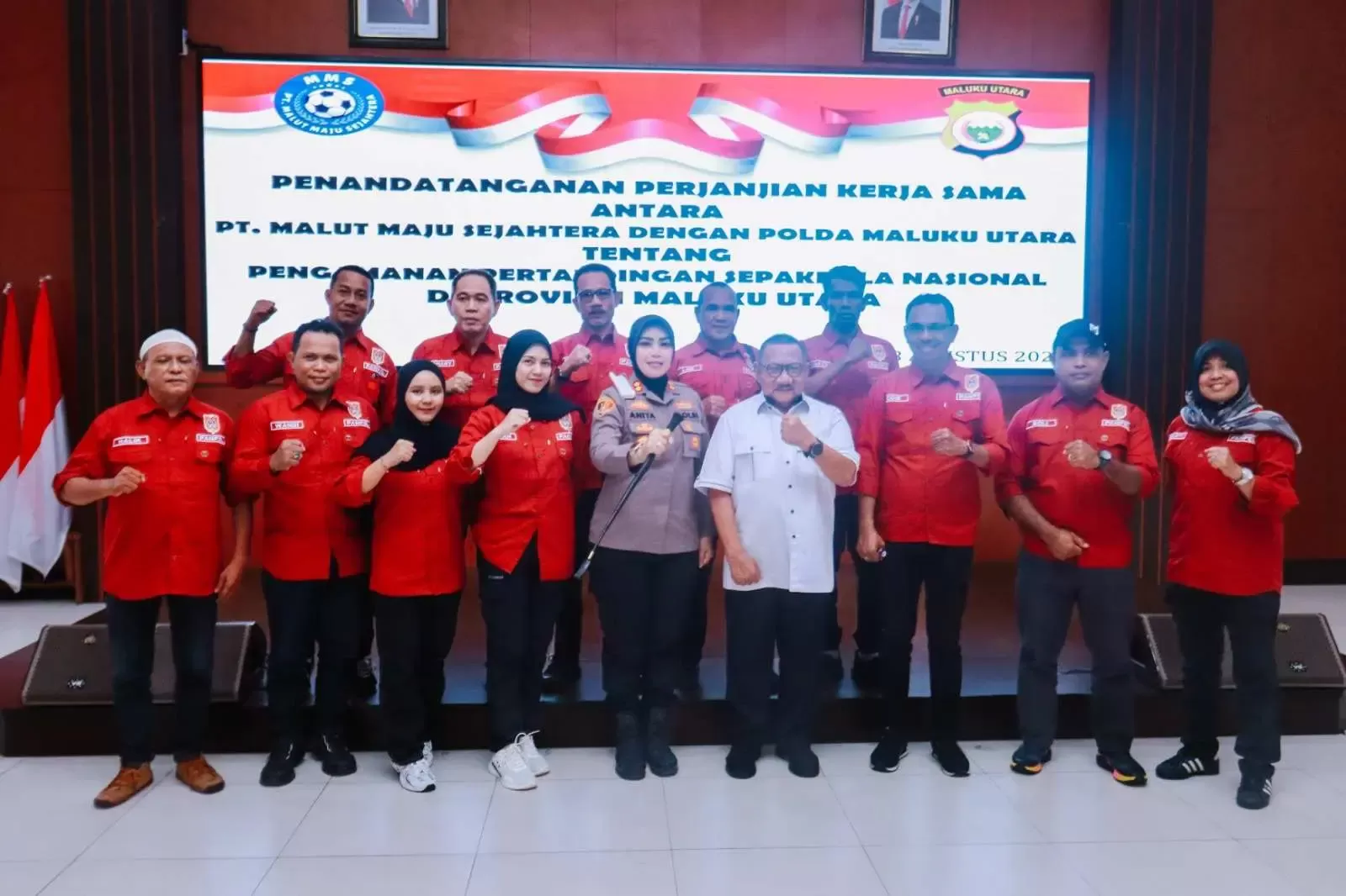 Polda Maluku Utara Gandeng PT. Malut Maju Sejahtera Jamin Pengamanan Sepak Bola Nasional