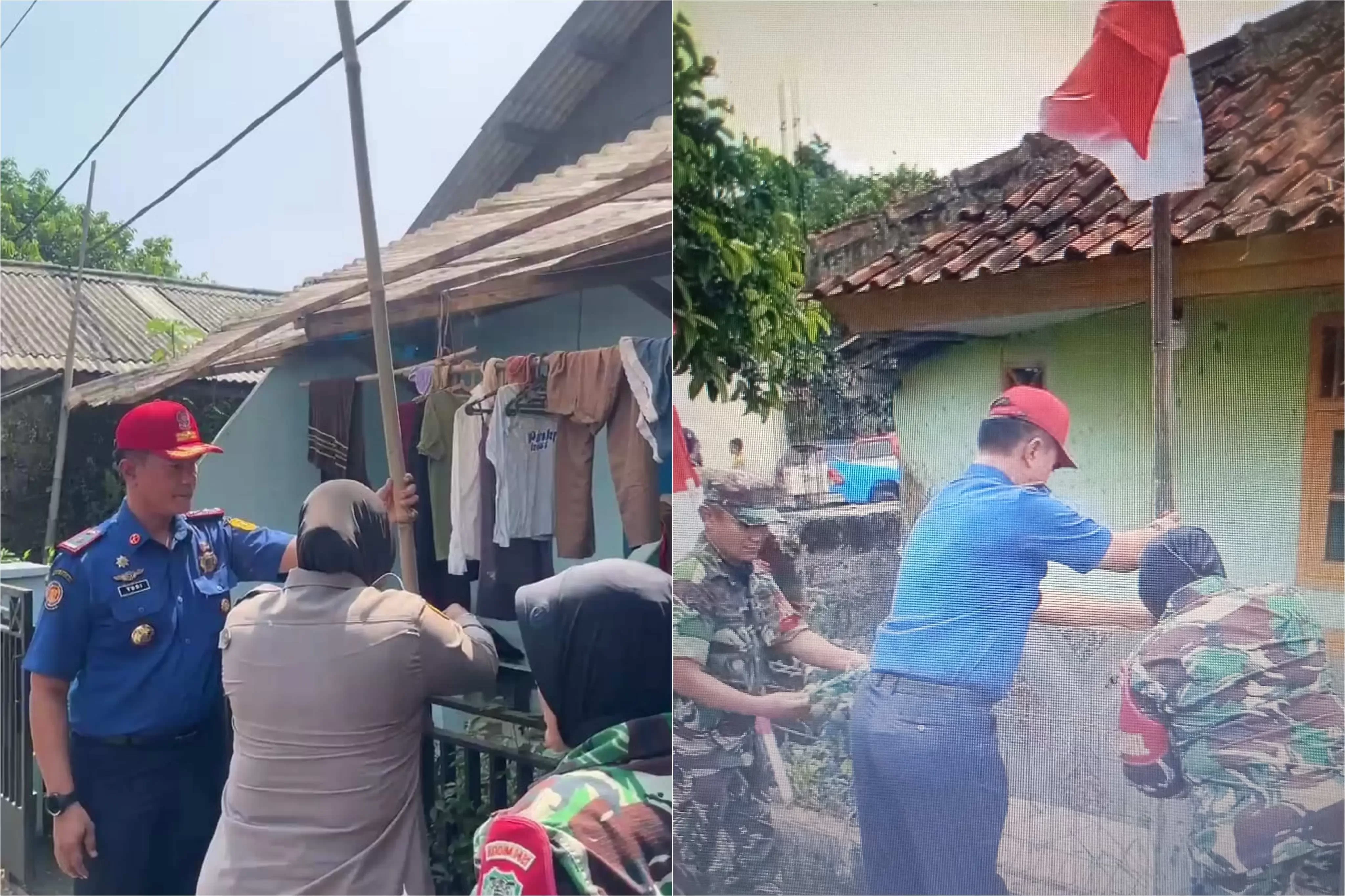 Cegah Fenomena Bendera One Piece, Damkar Bogor Bagikan 200 Bendera Merah Putih ke Warga Dramaga