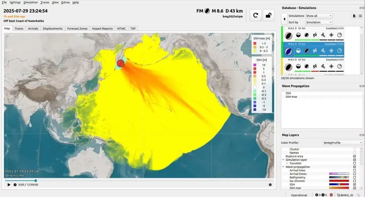 BMKG: Tsunami Akibat Gempa Rusia Terdeteksi di 8 Wilayah Indonesia