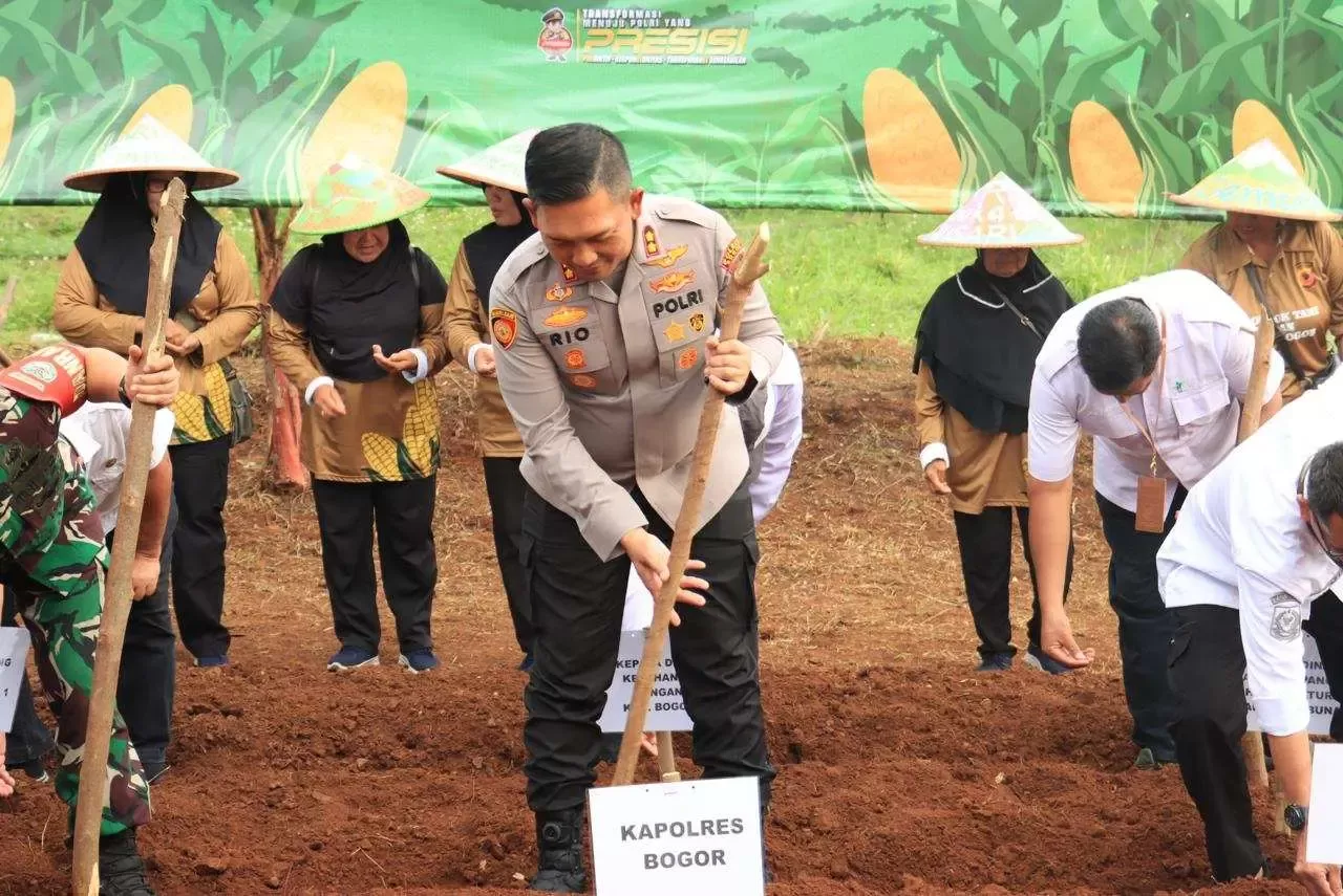 Polres Bogor Gelar Penanaman Jagung Serentak Dukung Ketahanan Pangan Nasional