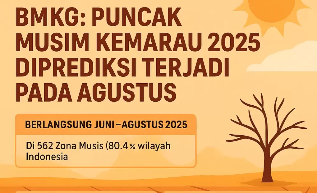BMKG: Puncak Musim Kemarau 2025 Diprediksi Terjadi pada Agustus, Waspadai Wilayah Rawan Kekeringan