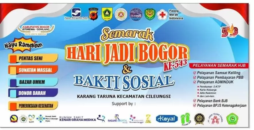 Semarak Hari Jadi Bogor ke-543 di Cileungsi Dimeriahkan dengan Bakti Sosial dan Layanan Publik Lengkap