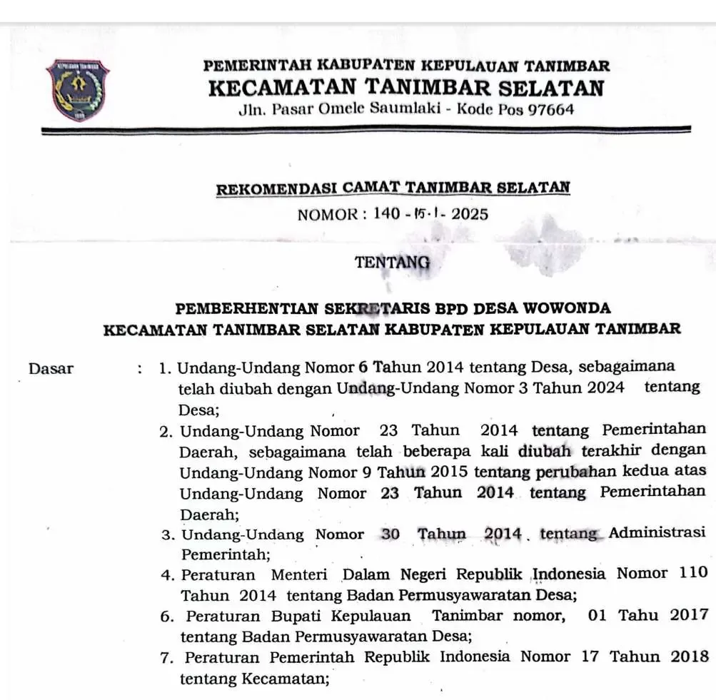 Eks Anggota BPD Wowonda Minta Haknya Dipenuhi: “Saya Diberhentikan Tanpa SK Bupati”