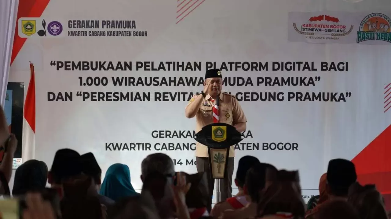 Bupati Bogor Rudy Susmanto Resmikan Pelatihan Digital untuk 1.000 Wirausahawan Muda Pramuka