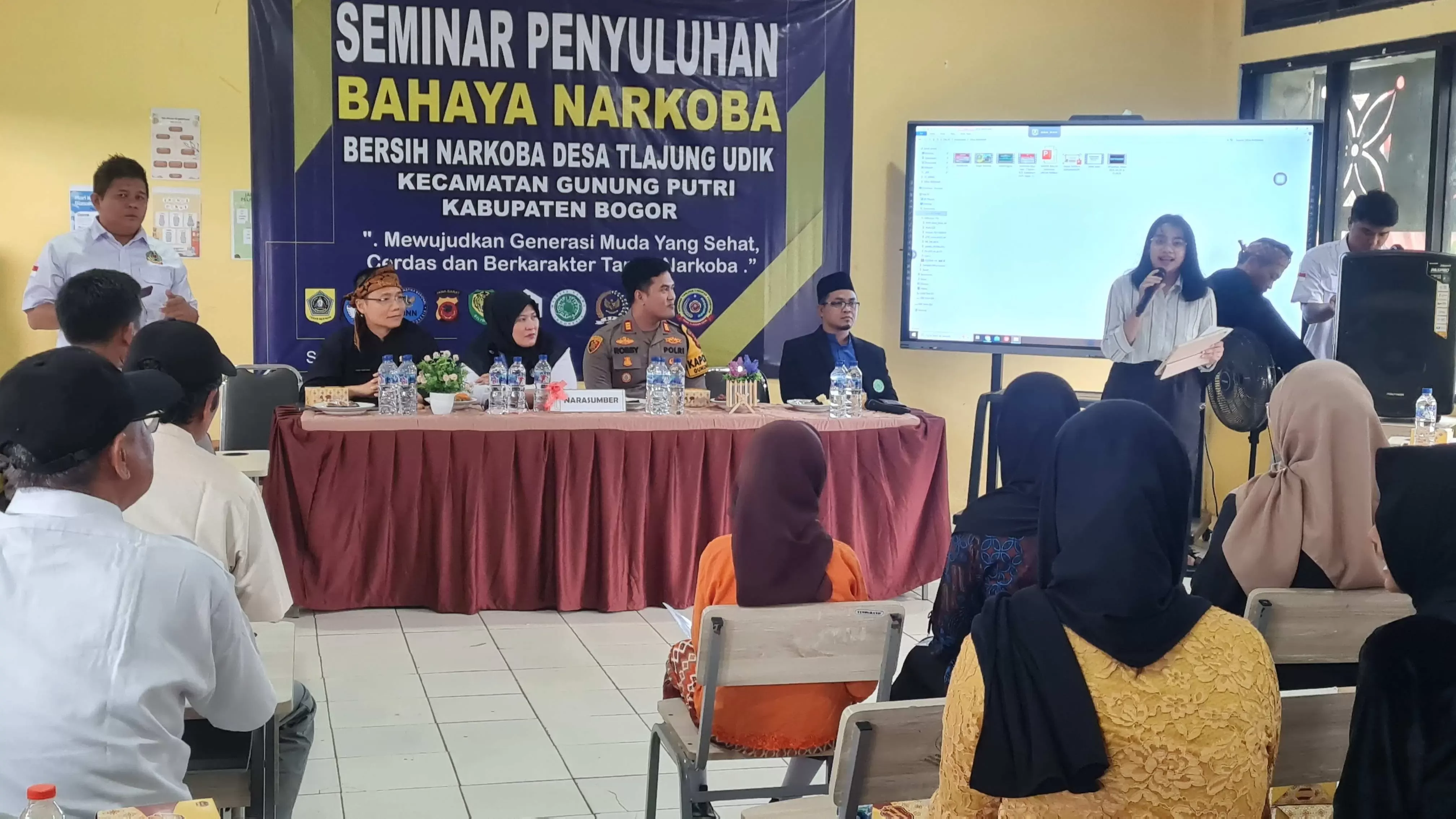 Pemdes Tlajung Udik dan Karang Taruna Gelar Seminar Desa Bersinar Bersama BNN Bogor