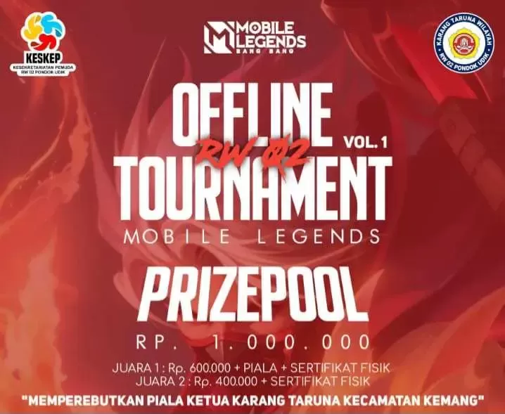 Pemuda RW 02 dan Karang Taruna Kecamatan Kemang Gelar Turnamen Mobile Legends, Cari Atlet Esports Lokal