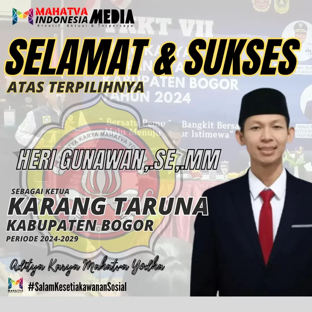 Sah! Heri Gunawan Nahkodai Ketua Karang Taruna Kabupaten Bogor Periode 2024-2029