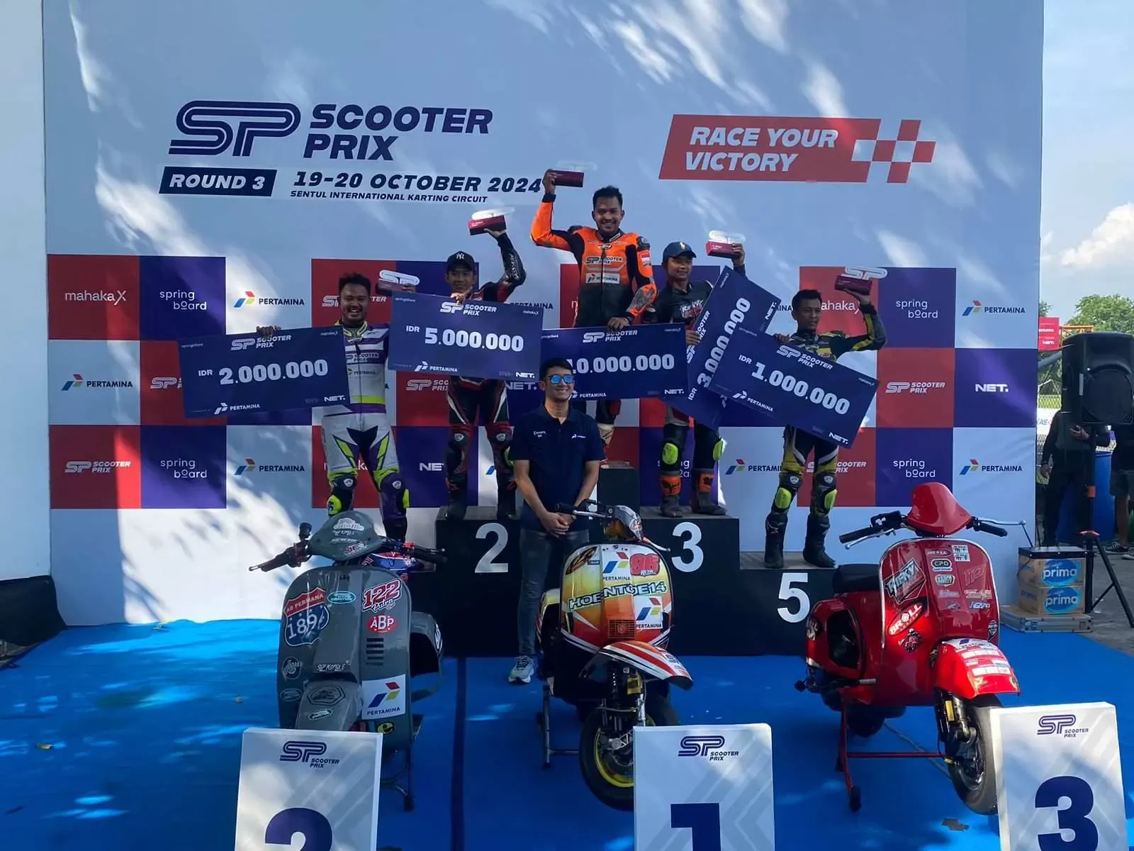 Hoentoe 14 Gunsspeed Tampil Gemilang di Scooter Prix Round 3 Tahun 2024, Raih Podium 1