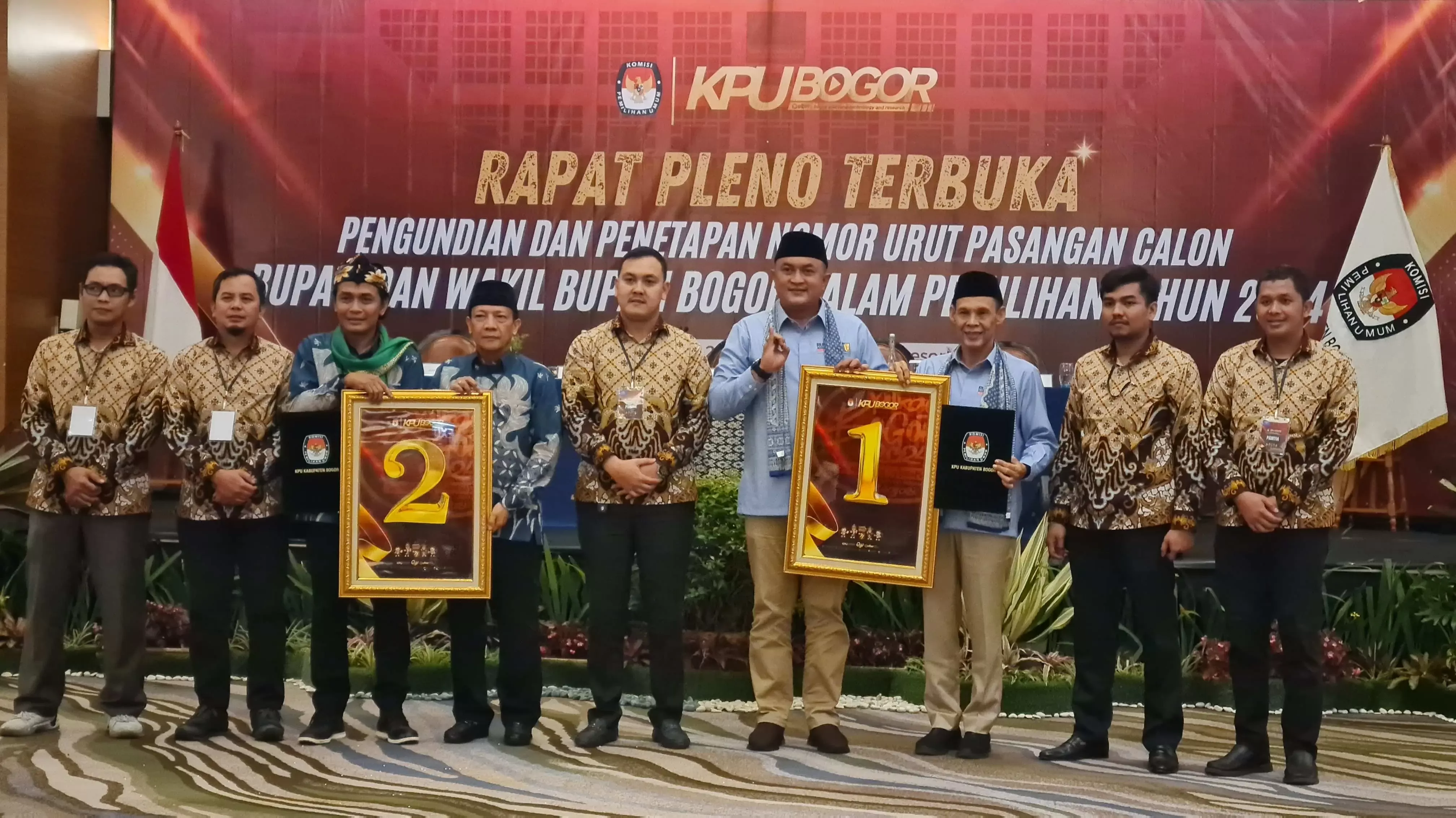 KPU Kabupaten Bogor Gelar Rapat Pleno Terbuka : Penetapan Nomor Urut Paslon Bupati Bogor 2024
