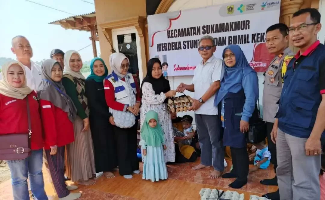 Pemcam Sukamakmur Jalankan Program Merdeka Stunting Dan Bumil KEK di Desa Sukaharja
