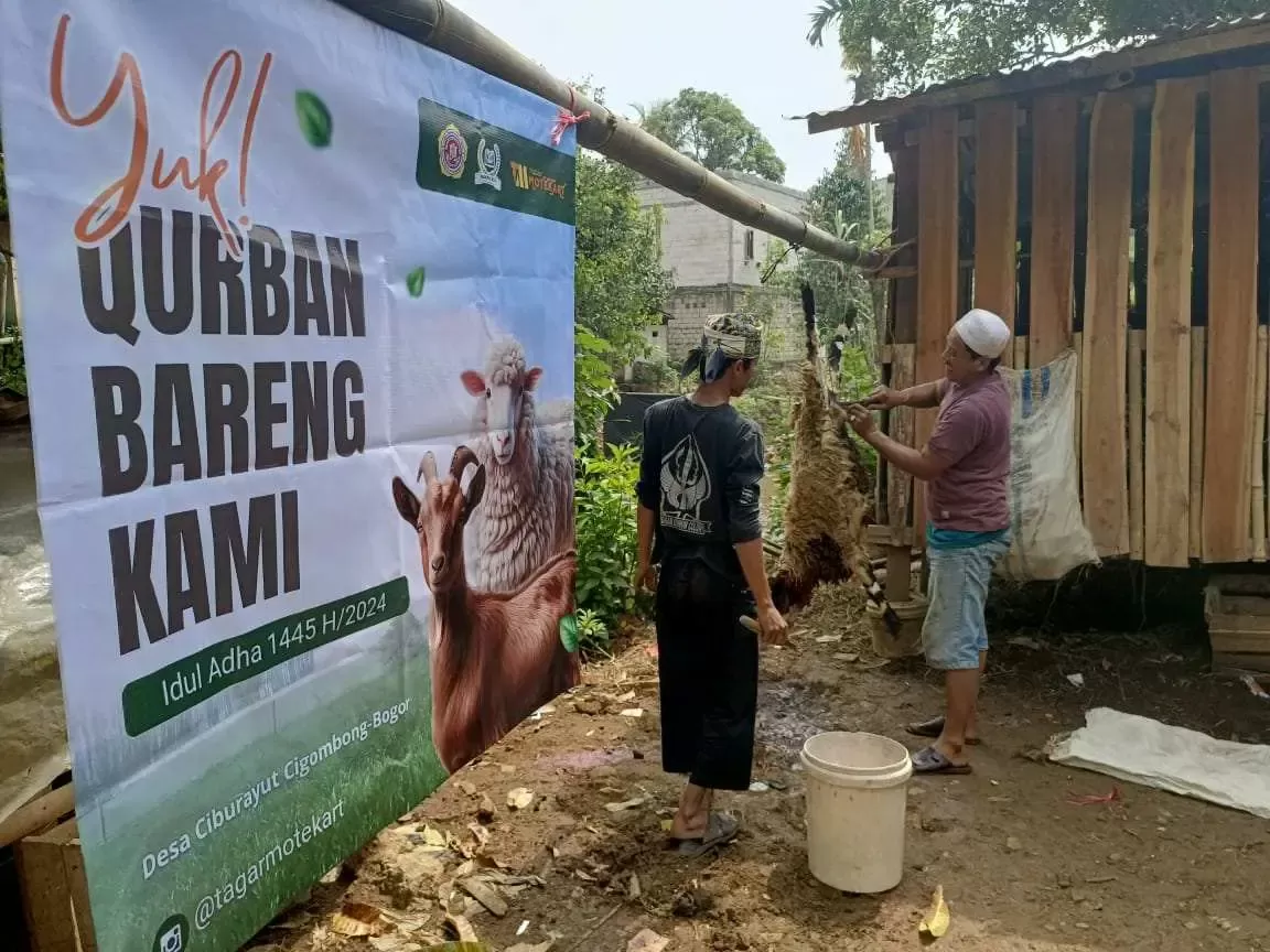 Lakukan Sinergi, Katar Desa Ciburayut Bersama Yayasan Ibnu Rusy Gelar Pemotongan Hewan Qurban