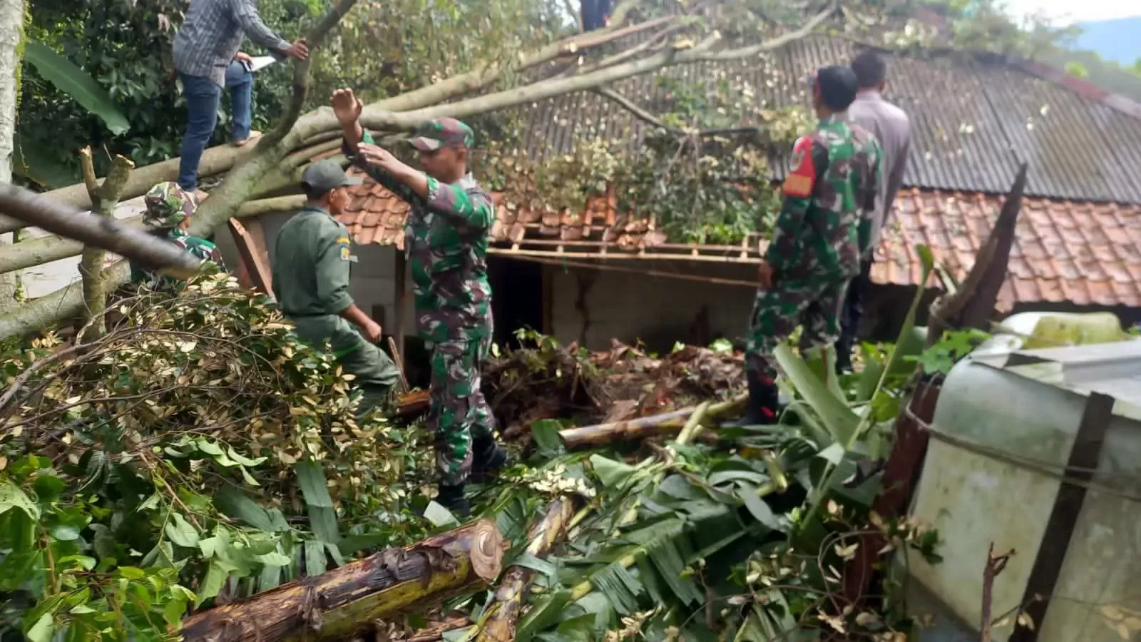 19 Rumah Rusak Akibat Hujan Deras Serta Angin Kencang di Sukamakmur Bogor