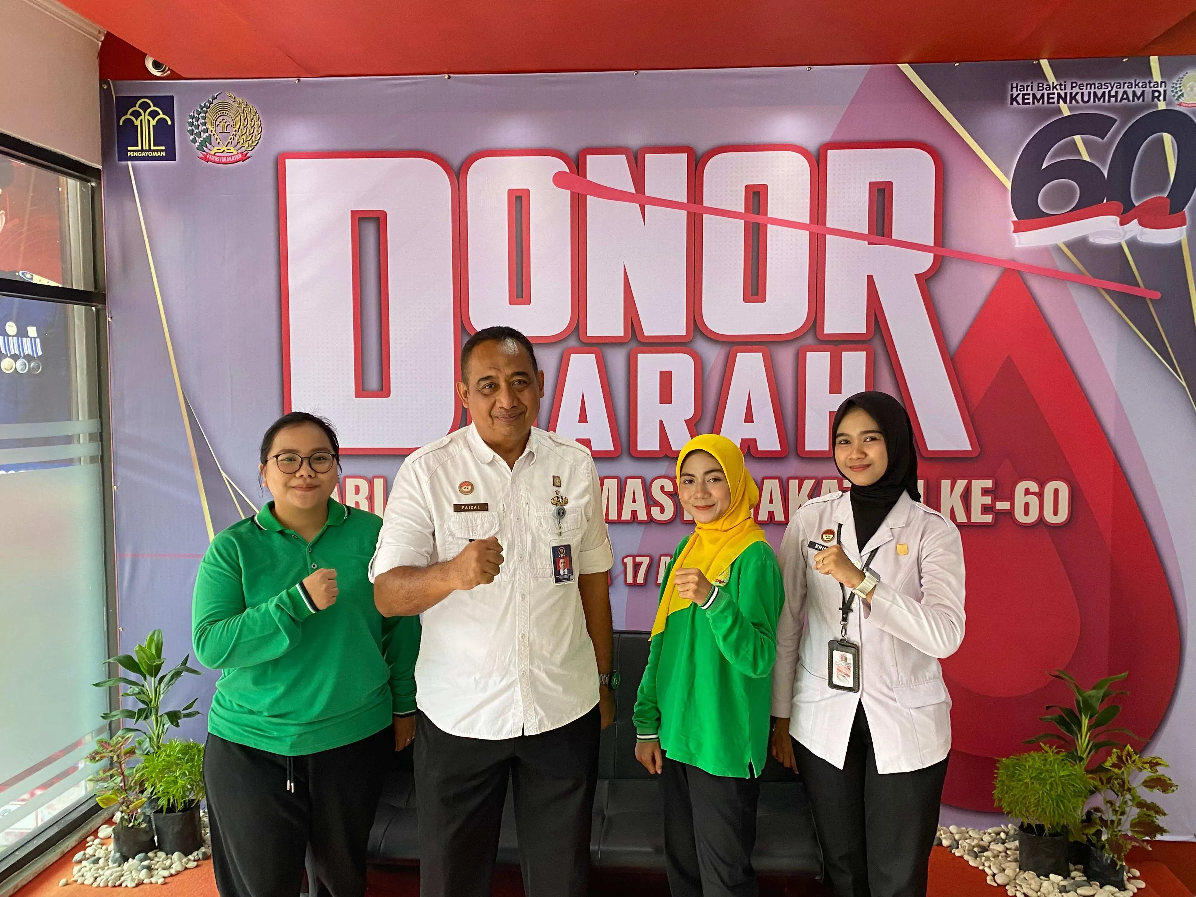 Pegawai Lapas Dan DWP Khusus Kelas 2B Sentul Melakukan Donor Darah