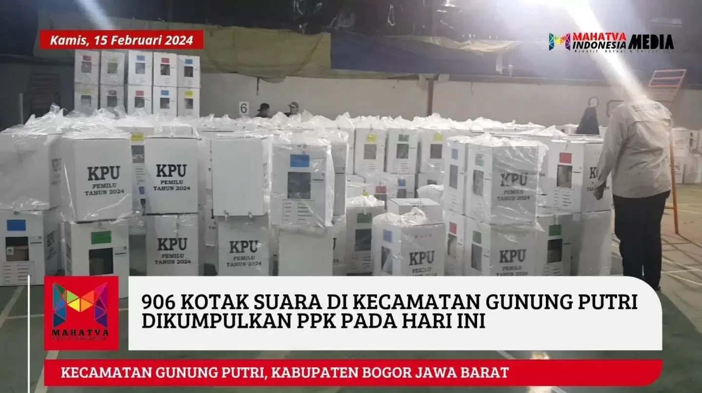 Kotak Suara Dari 906 TPS seKecamatan Gunung Putri di Kumpulkan Hari ini