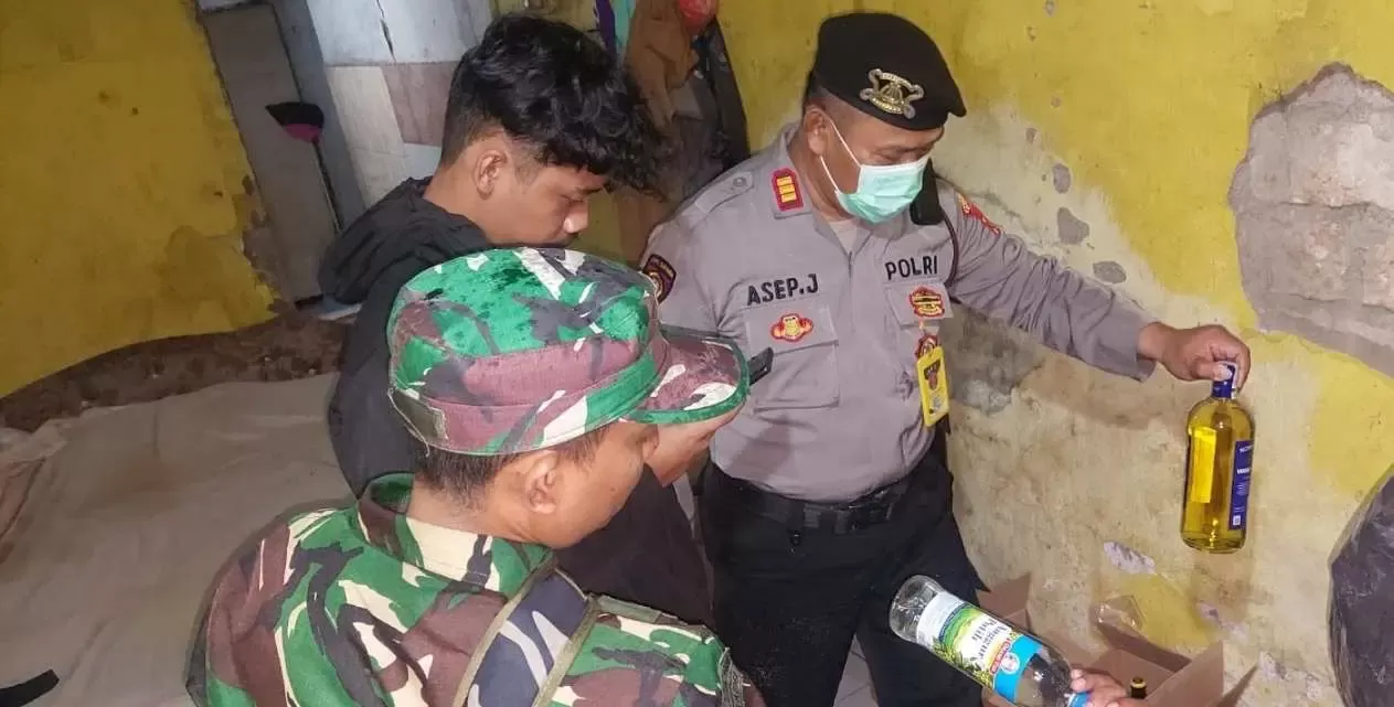 46 Botol Miras Berhasil Diamankan Polsek Gunung Putri Saat Rajia Gabungan