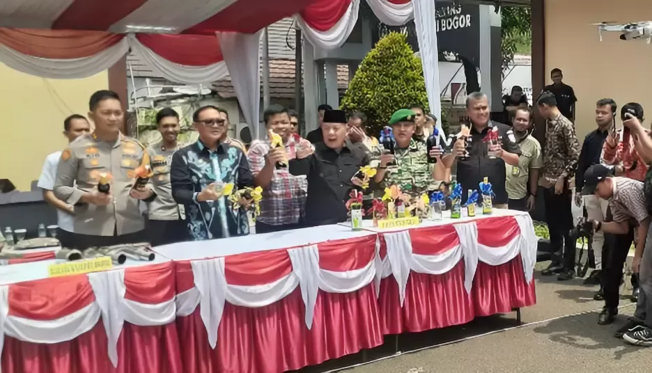 30.000 Miras Dimusnahkan Polres Bogor