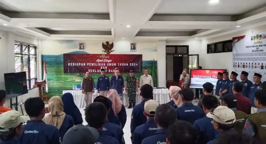 Apel Siaga Kesiapan Pemilu Tahun 2024 dan Deklarasi Damai Di Kecamatan Cariu