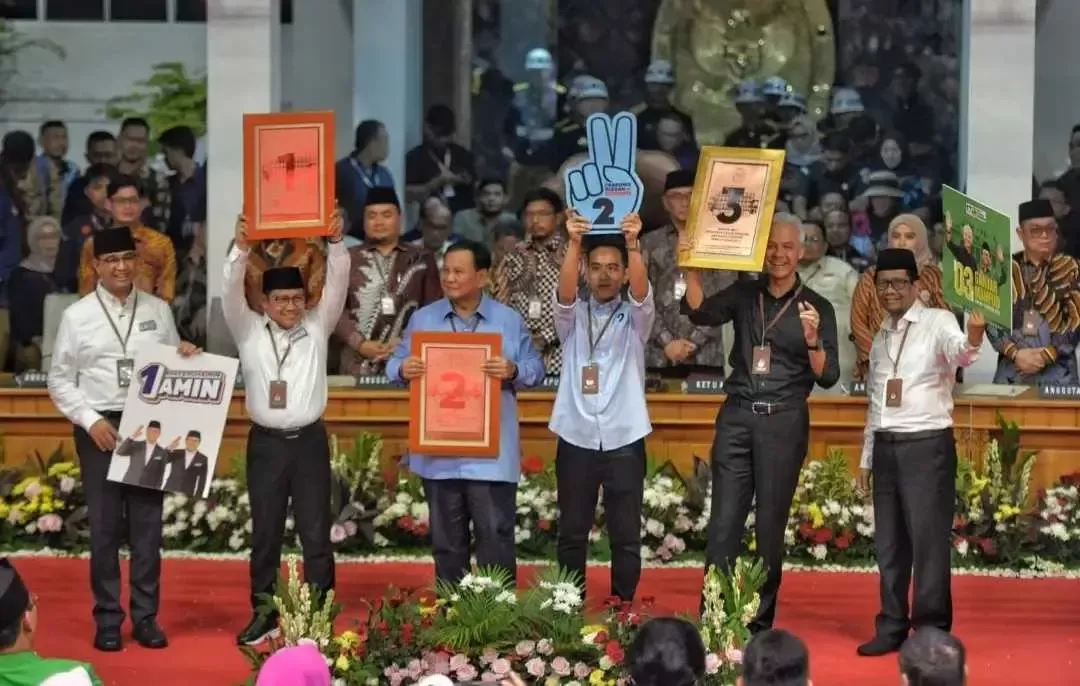 Nomor Urut Capres-Cawapres: Anies-Muhaimin 1, Prabowo-Gibran 2 dan Ganjar-Mahfud 3