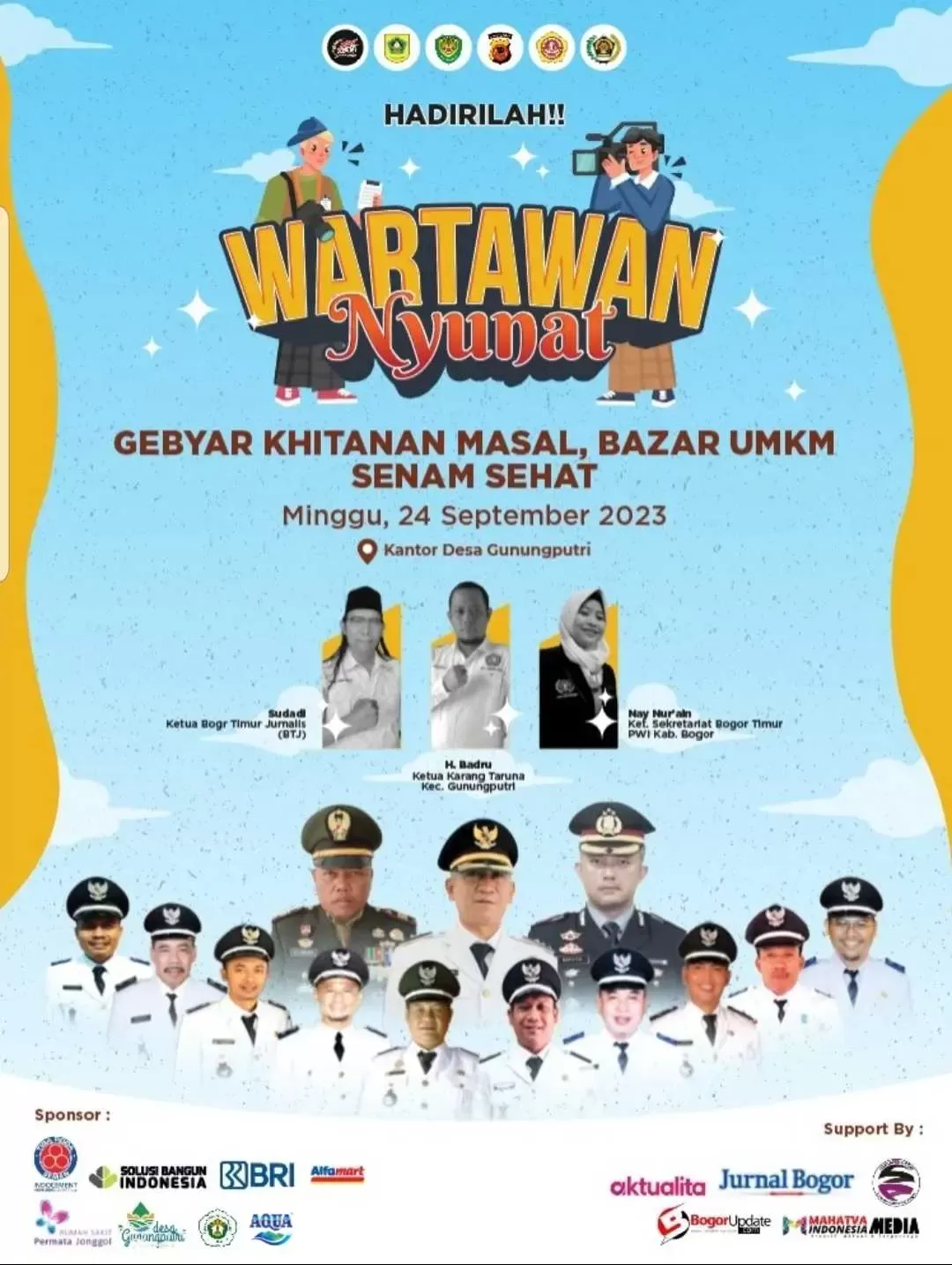 PWI Sekrertariat Bogor Timur serta Bogor Timur Jurnalis, Sukses menggelar Baksos Khitanan Masal.