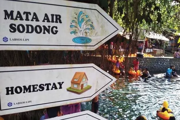 Wisata Mata Air Sodong Dijadikan Sumber Air Warga Ligarmukti.