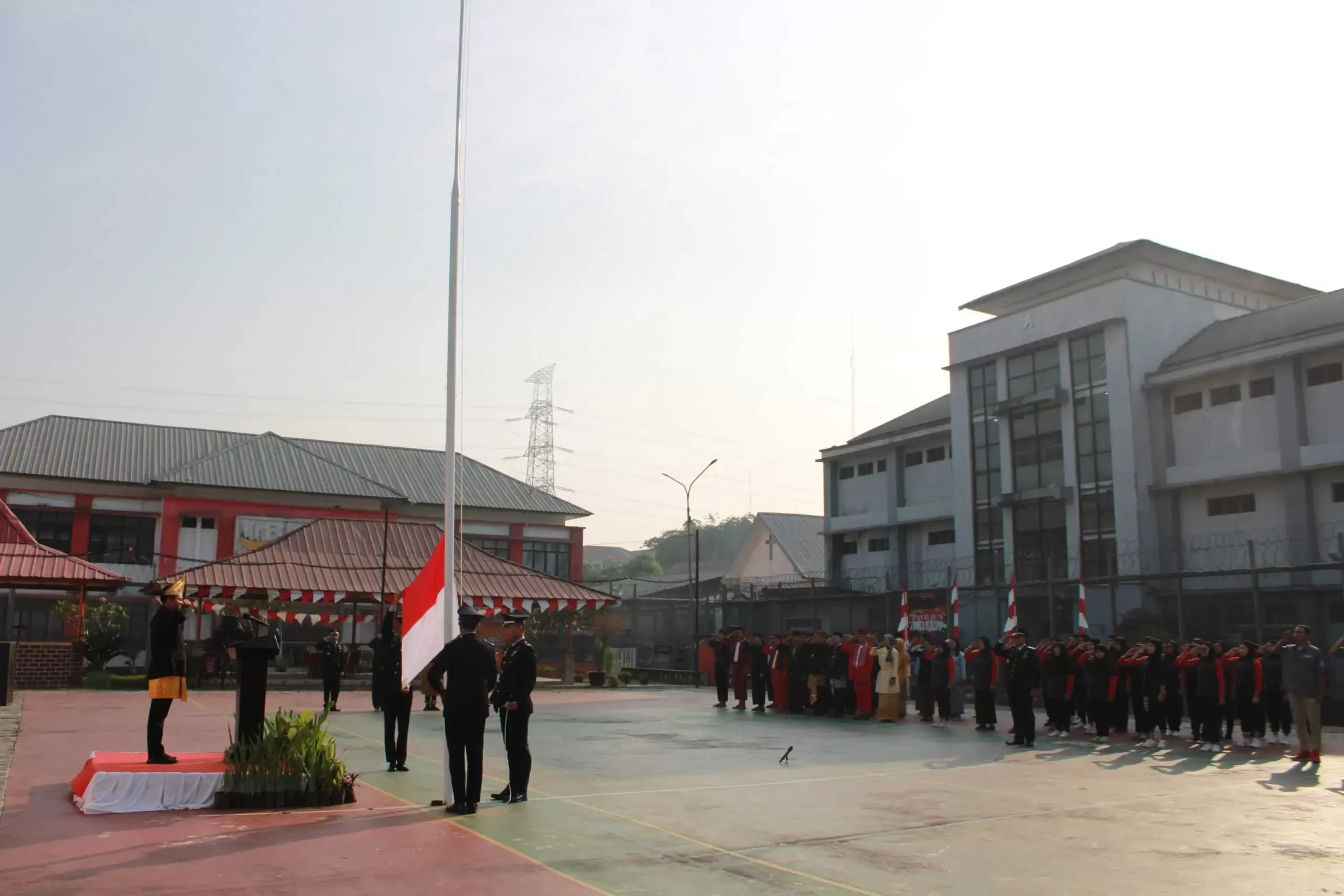 Rumah Tahanan Kelas 1 Depok, gelar Upacara HUT RI 78 Tahun di Rutan.