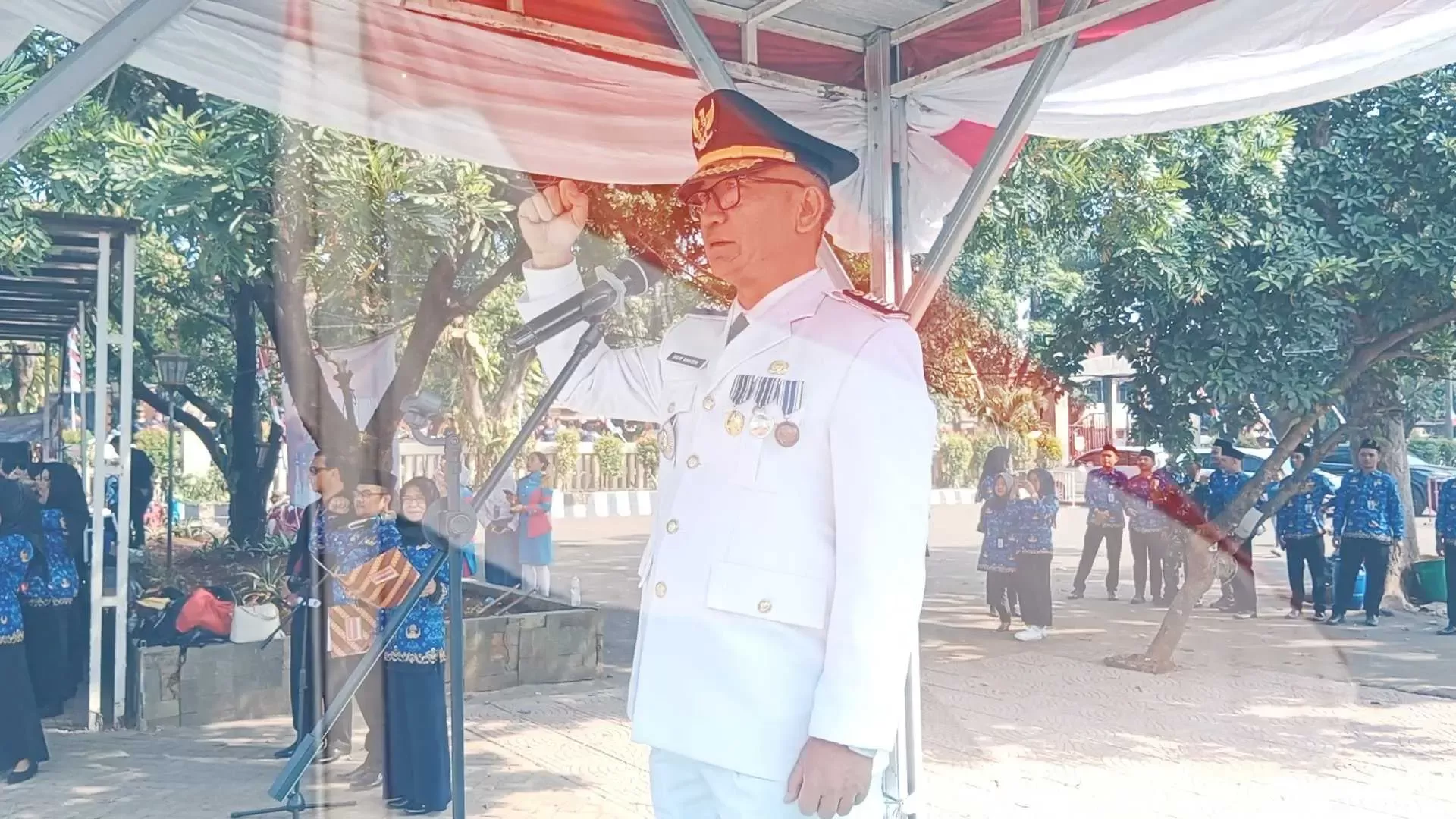 Pemerintah Kecamatan Gunung Putri Gelar Upacara HUT RI Ke 78 Tahun Bersama Forkopimcam dan Masyarakat.