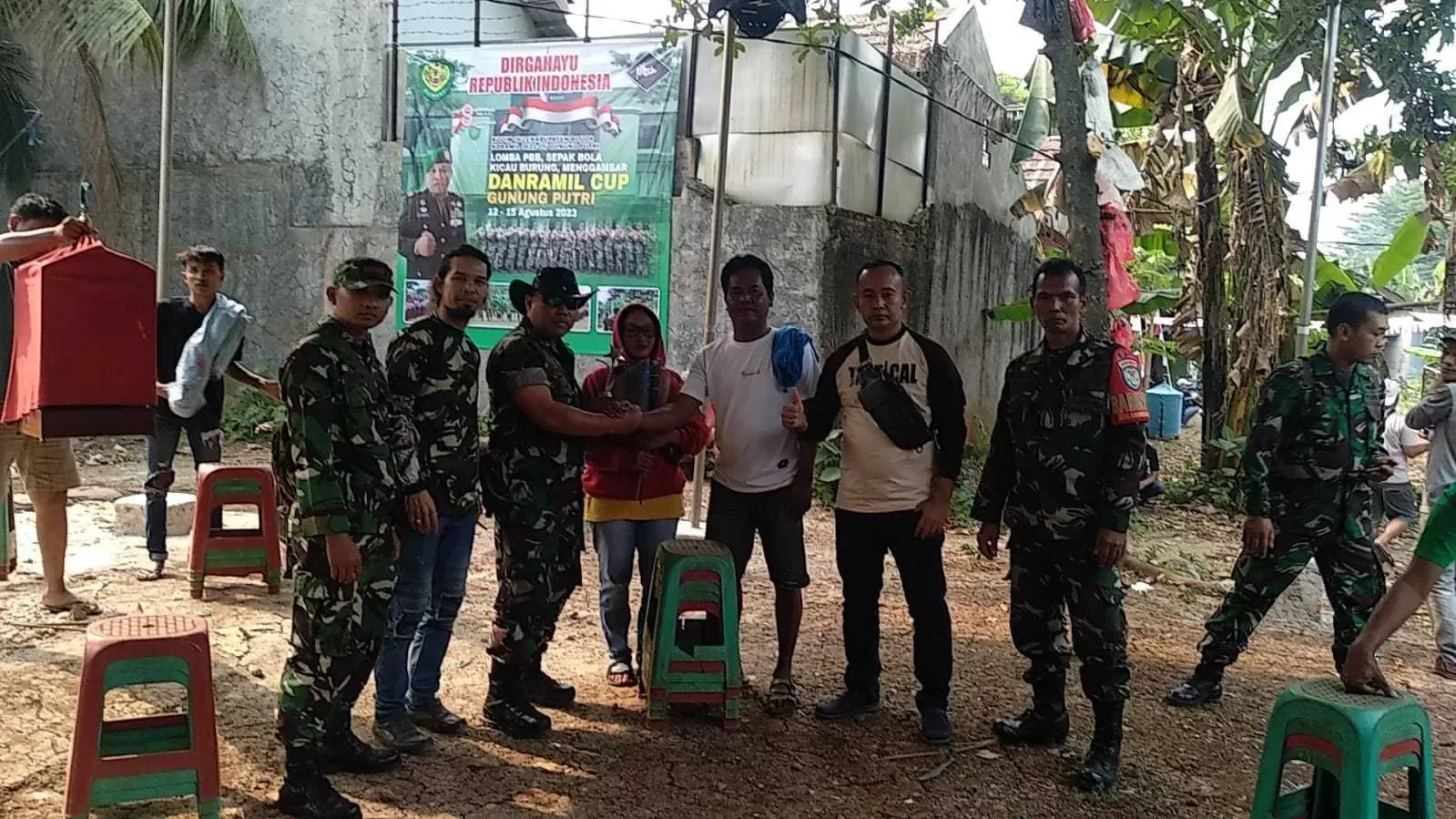 Sambut HUT RI Ke – 78 Tahun. Koramil 0621-05 Gunung Putri, Gelar perlombaan Kicau Burung.
