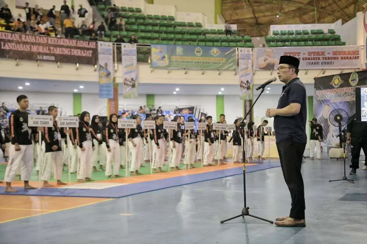 Ridwan Kamil membuka Kejuaraan Daerah Tarung Derajat piala Gubernur Jawa Barat tahun 2023.