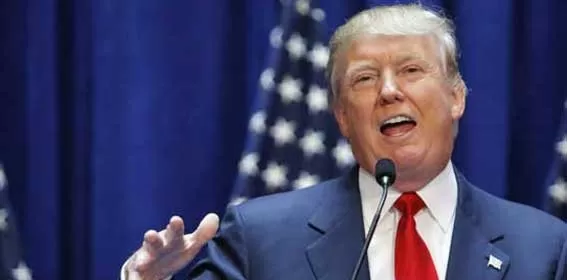 Donald Trump mengumumkan maju sebagai capres AS dalam pemilu 2016, di Trump Tower, New York.