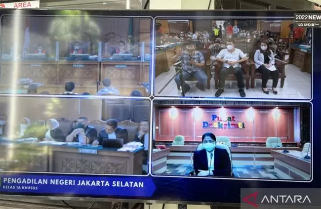 Suasana sidang kasus pembunuhan Brigadir Nofriansyah Yosua Hutabarat di PN Jakarta Selatan, Jakarta, Selasa (22/11/2022). 