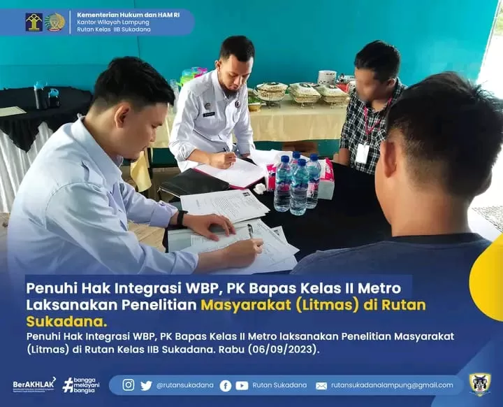 Penuhi Hak Integrasi WBP, PK Bapas Kelas II Metro Laksanakan Litmas Di ...