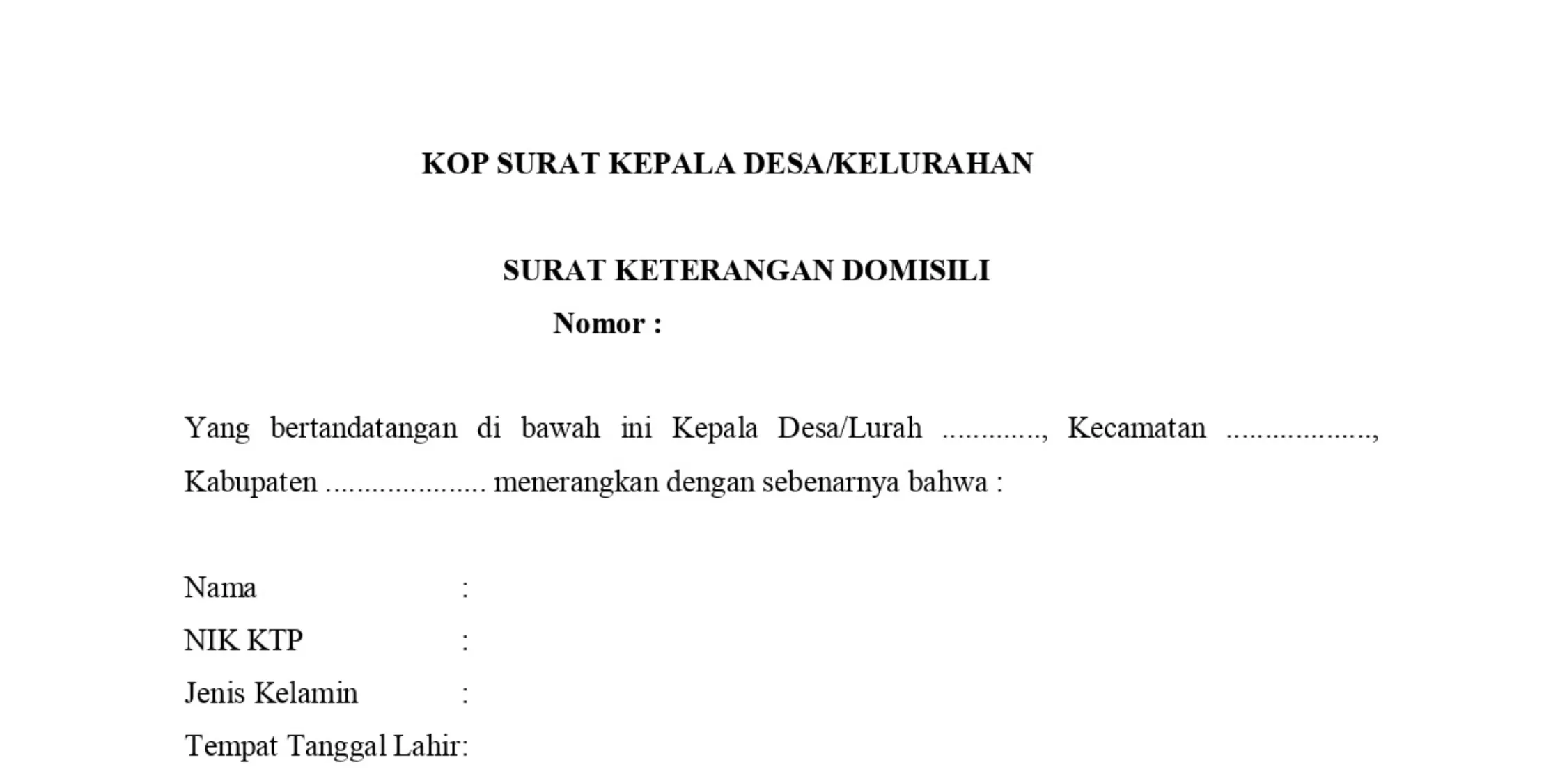 Contoh Format Surat Keterangan Domisili Sebagai Persyaratan Pendaftaran ...