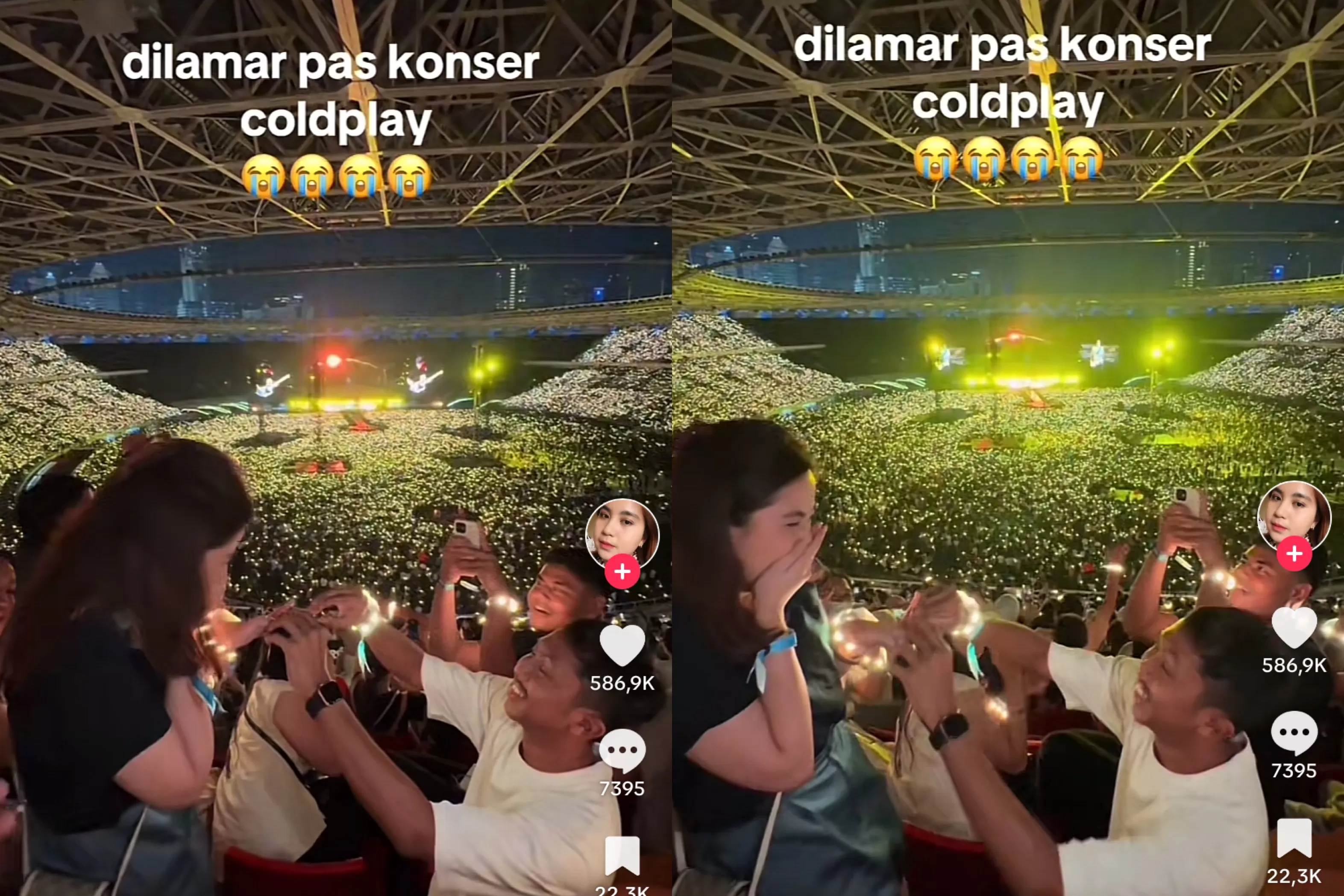 Mimpi Jadi Nyata! Seorang Perempuan Dilamar Pacarnya Saat Konser