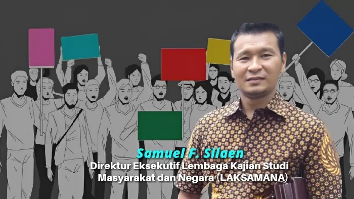 Samuel F. Silaen, Direktur Eksekutif Lembaga Kajian Studi Masyarakat dan Negara (LAKSAMANA) (Dok Ist/Kolase Porosjakarta)