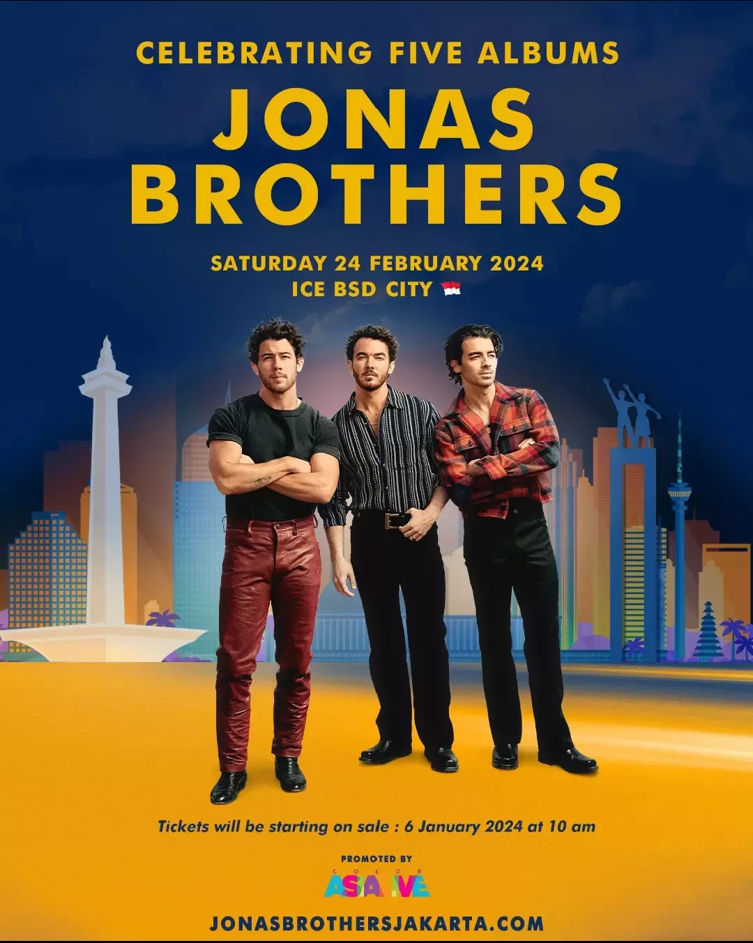 Harga Tiket Konser Jonas Brothers The Tour 2024 di Indonesia Telah