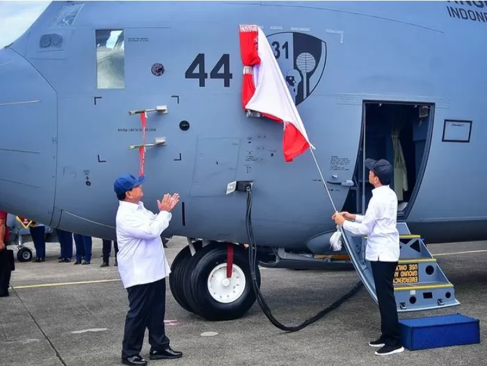 Foto: Penyerahan pesawat super Hercules oleh Presiden Jokowi  (Instagram )