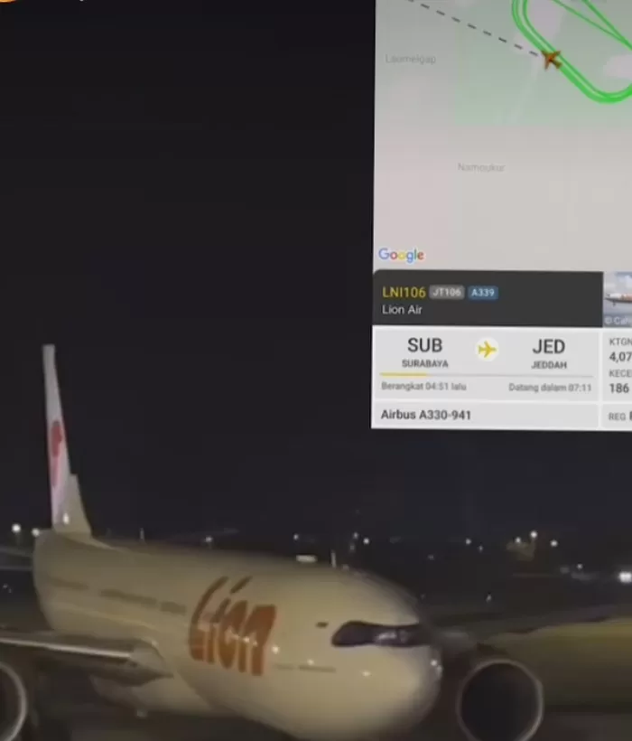 Foto: Tangkapan layar pesawat lion air (Instagram )