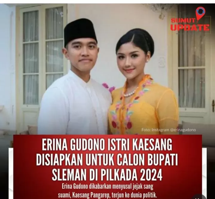 Foto: Erina Gudono bersama Kaesang Pengarep  (Instagram)