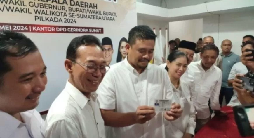 Foto: Bobby Nasution mendaftarkan diri menjadi kader Partai Gerindra (Istimewa )