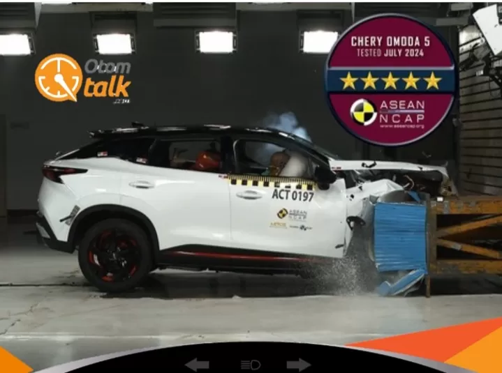 Foto: Ilustrasi uji tabrak mobil Chery buatan China (Instagram otomtalk )