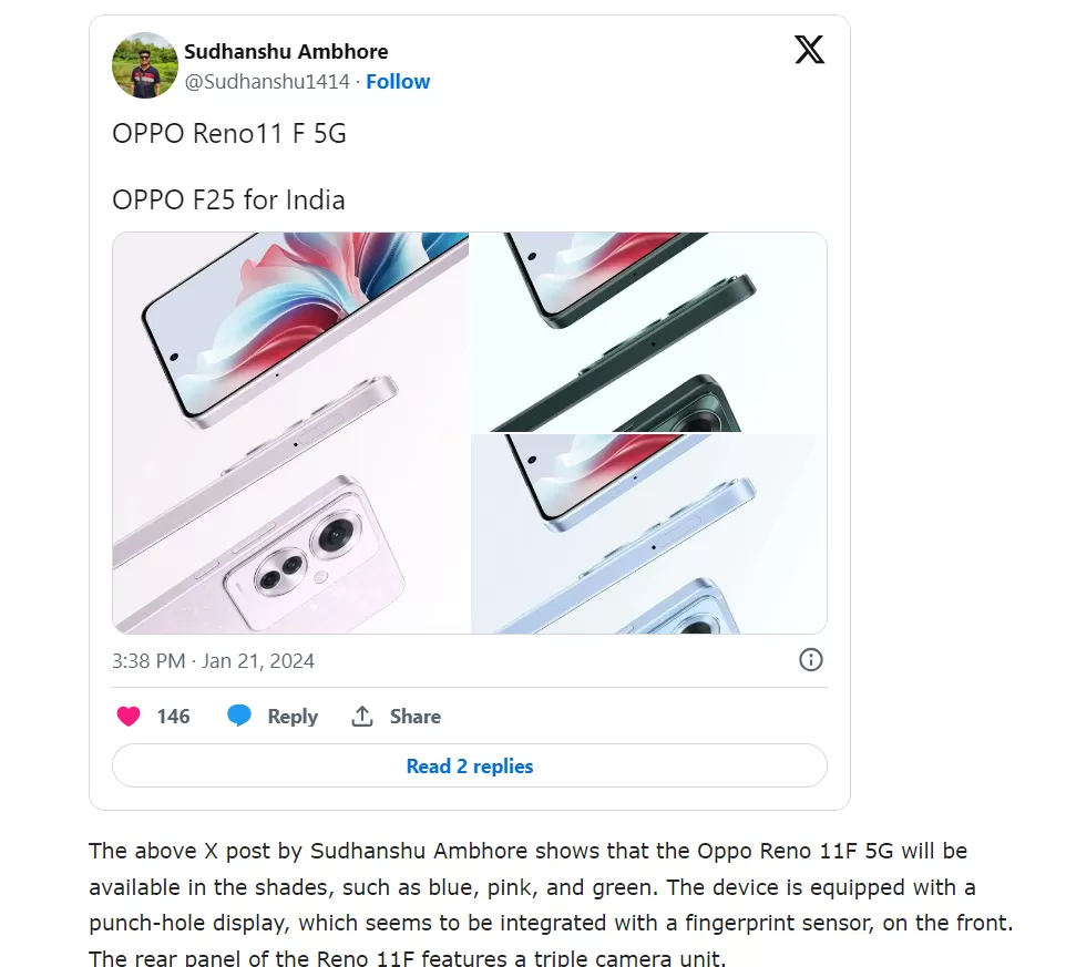 Oppo Reno 11F 5G Siap Meluncur Di Pasar Indonesia: Ayo!! Mana Warna ...