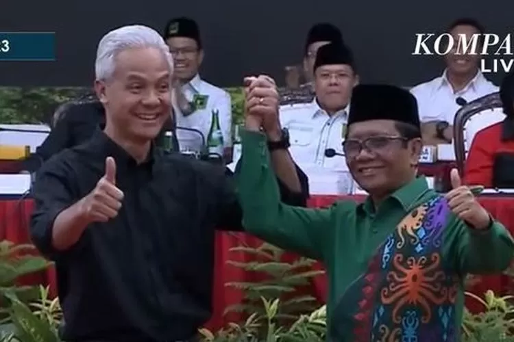Ganjar Pranowo dan Mahfud MD resmi dideklarasikan capres cawapres. PPP yakin menang satu putaran.  (ist)