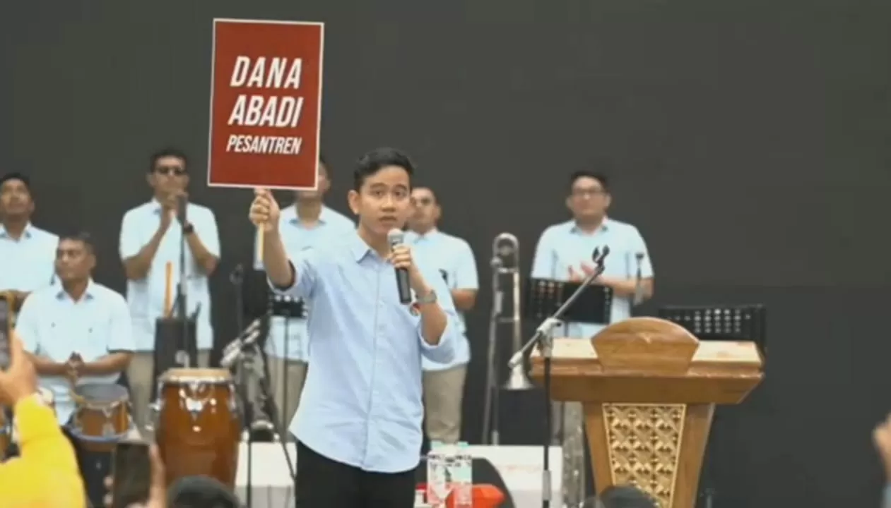 Pidato politik perdana Gibran Rakabuming Raka sesudah jadi cawapres Prabowo. (ist)