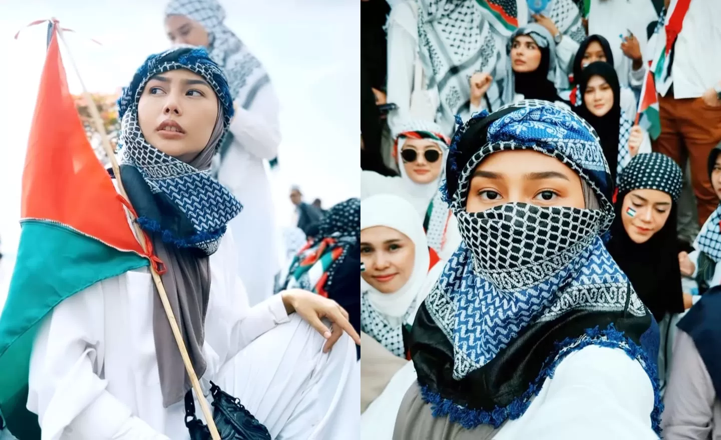 Postingan Dara Arafah Aksi Dukung Palestina di Monas Viral, Di-repost Artis  Internasional dan Media Asing - Pojok Satu