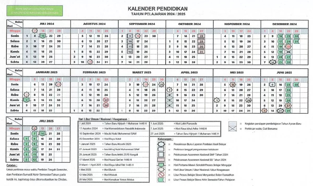 Guru dan Siswa Wajib Tahu! Ini Kalender Pendidikan Tahun Ajaran 2024-2025 Lengkap dan Terbaru 