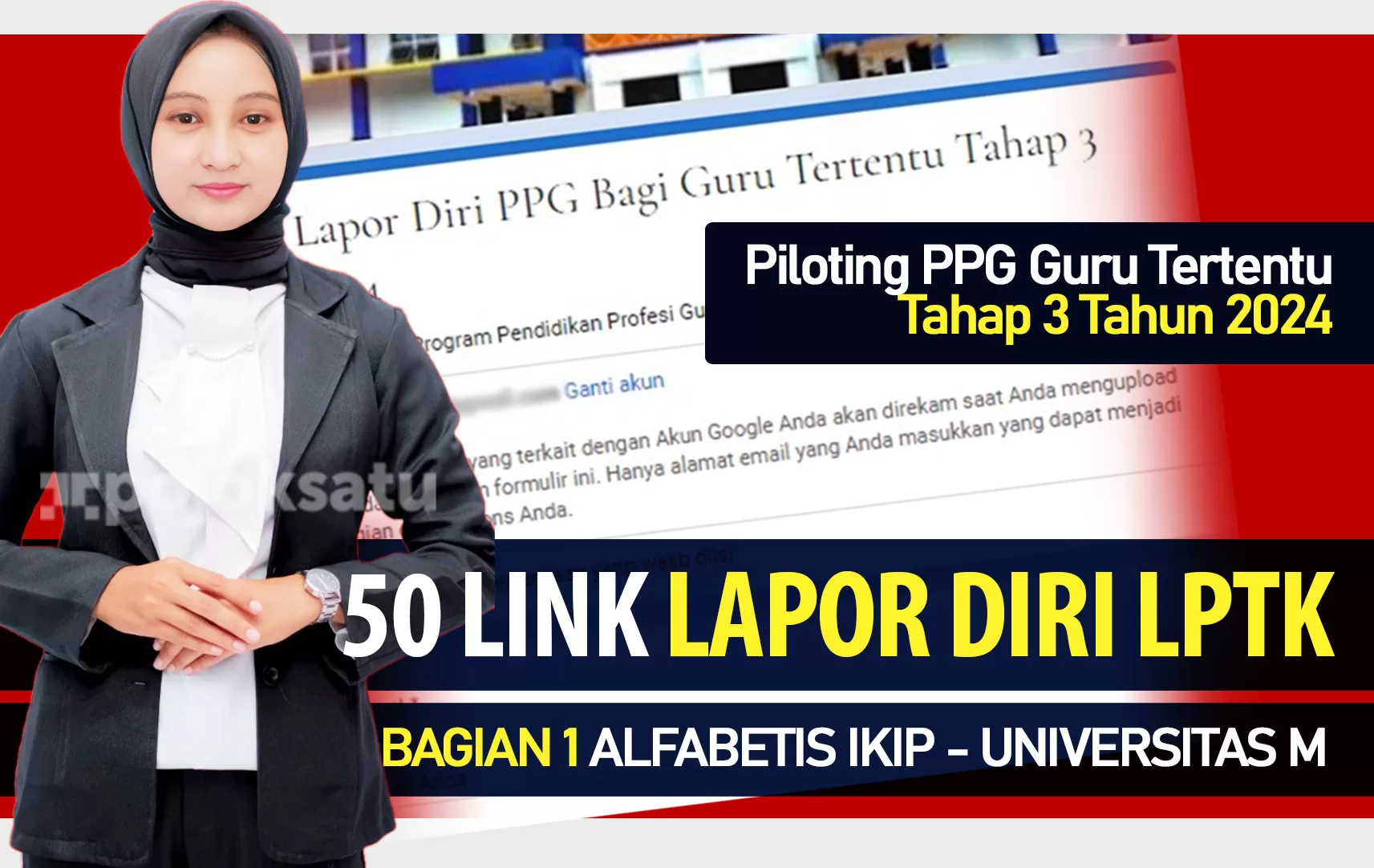 50 LINK LANGSUNG Form LAPOR DIRI Piloting PPG Guru Tertentu Tahap 3 ...